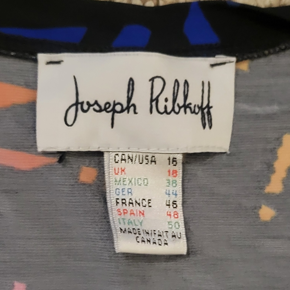 Joseph Ribkoff Black Multicolor Geometric Blouse - Picture 2 of 2